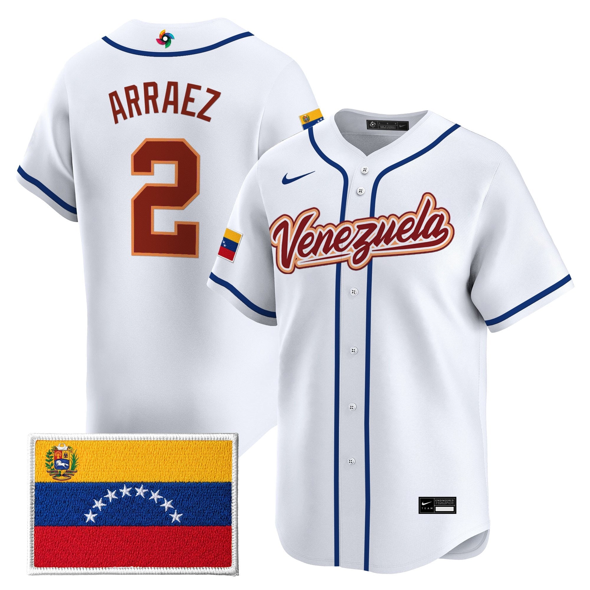 Team Venezuela World Baseball Classic Gold Vapor Premier Jersey - All Stitched