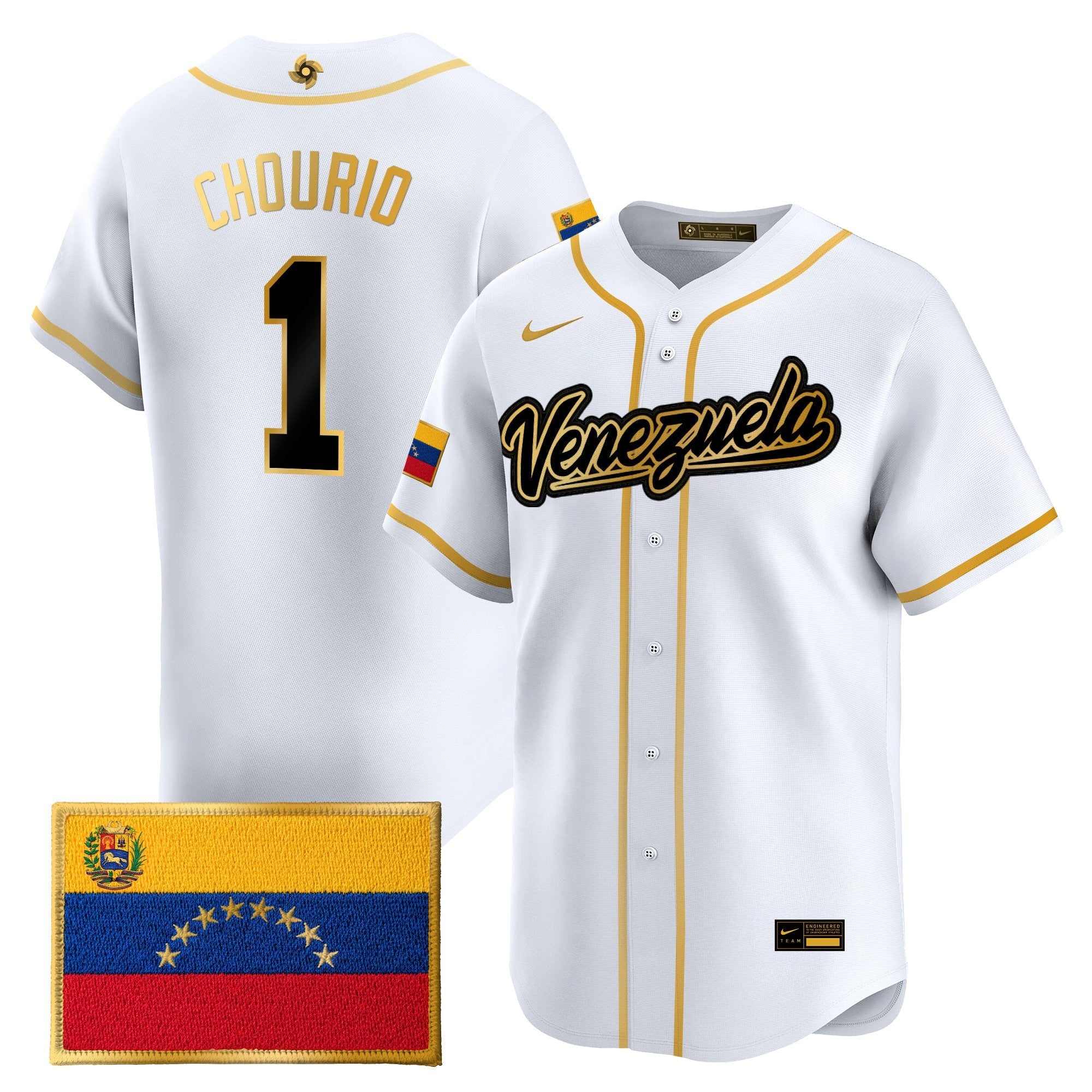 Team Venezuela World Baseball Classic Gold Vapor Premier Jersey - All Stitched