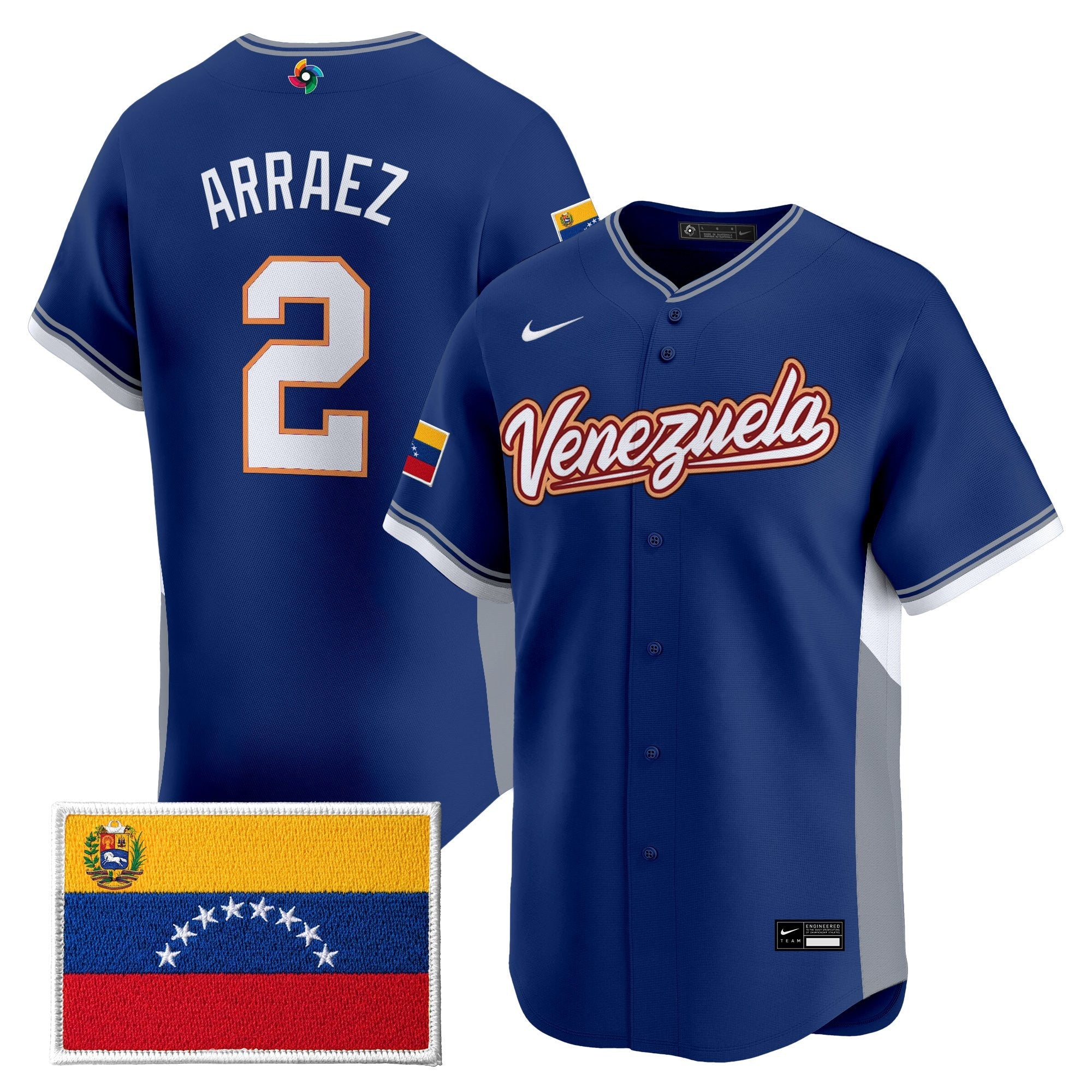 Team Venezuela World Baseball Classic Gold Vapor Premier Jersey - All Stitched