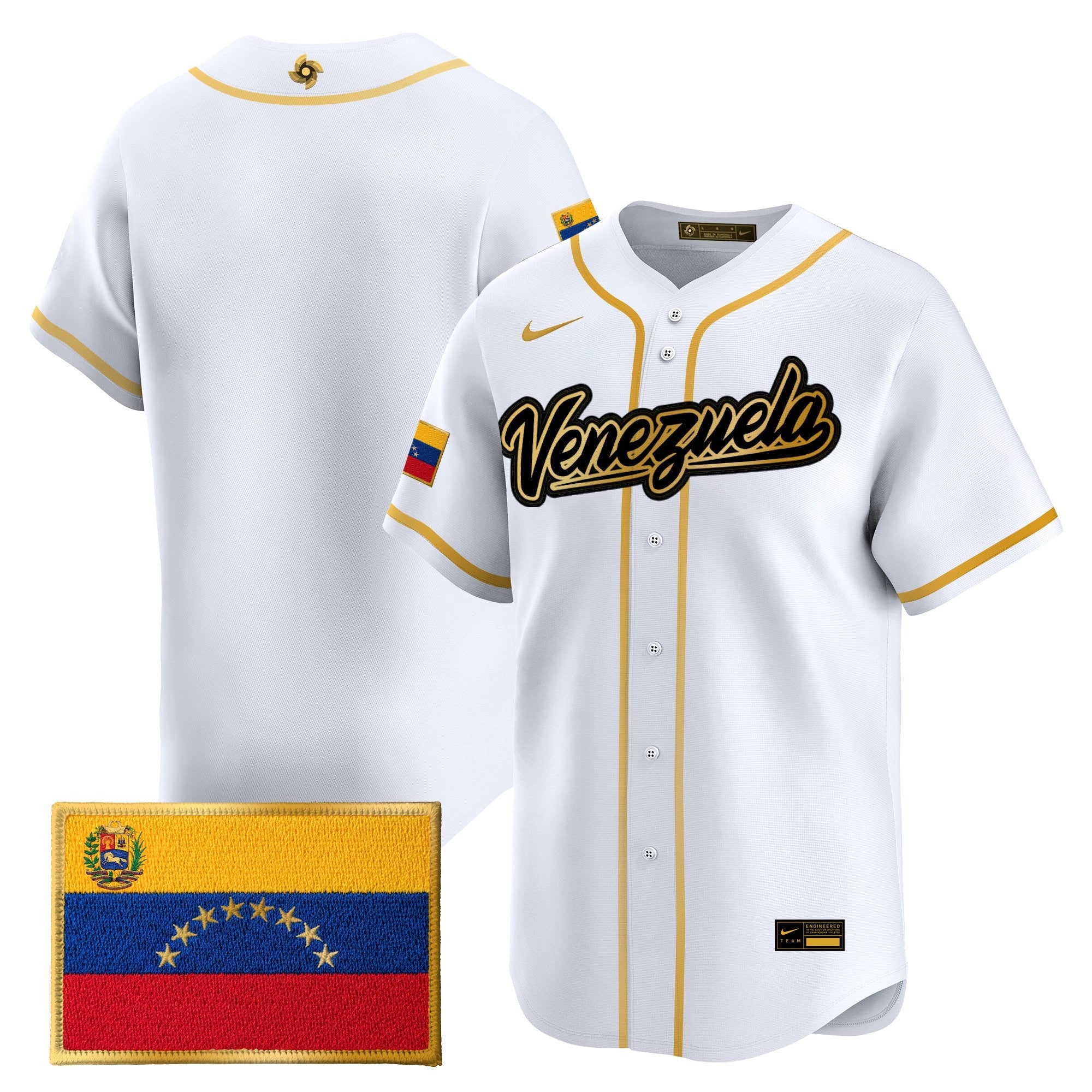 Team Venezuela World Baseball Classic Gold Vapor Premier Jersey - All Stitched
