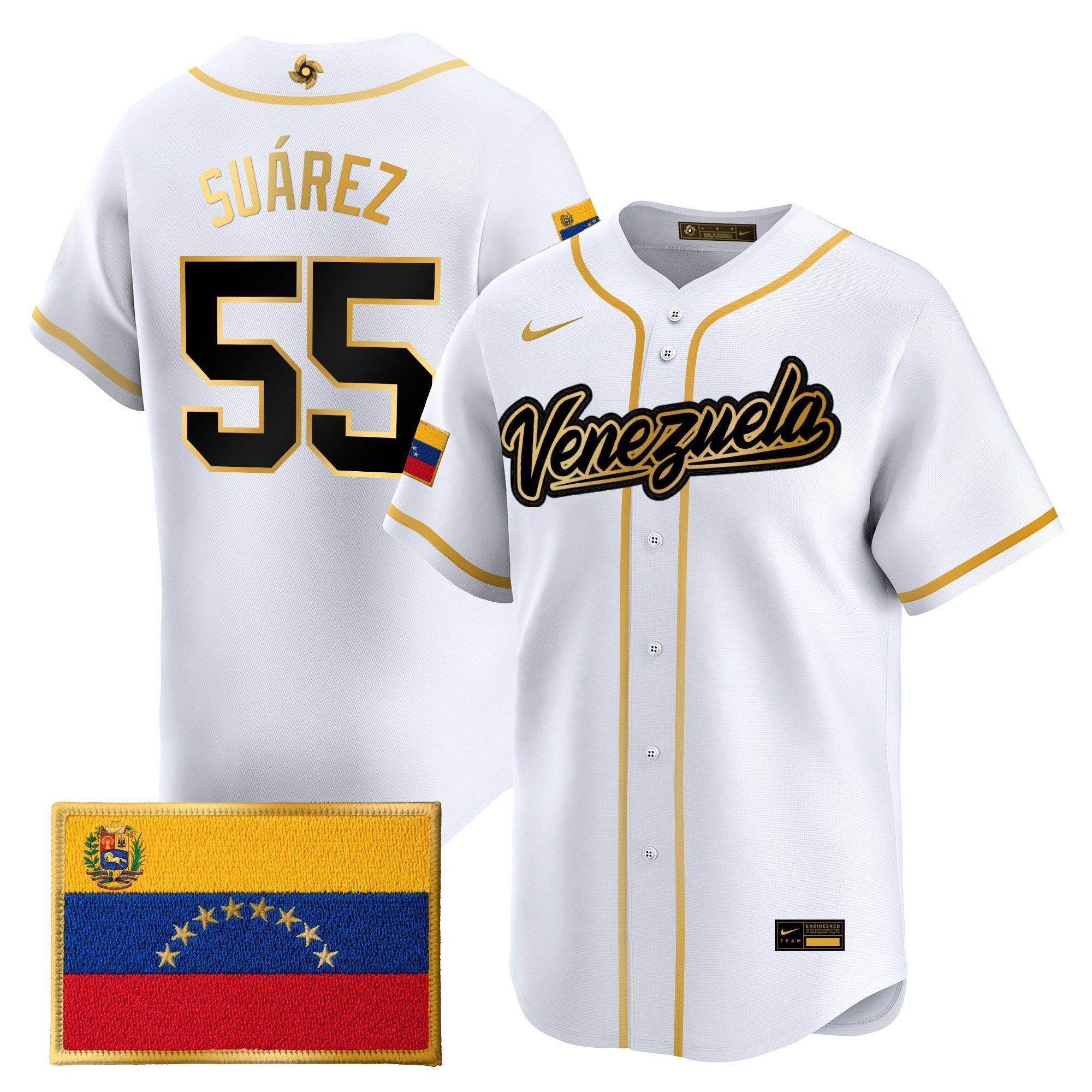 Team Venezuela World Baseball Classic Gold Vapor Premier Jersey - All Stitched