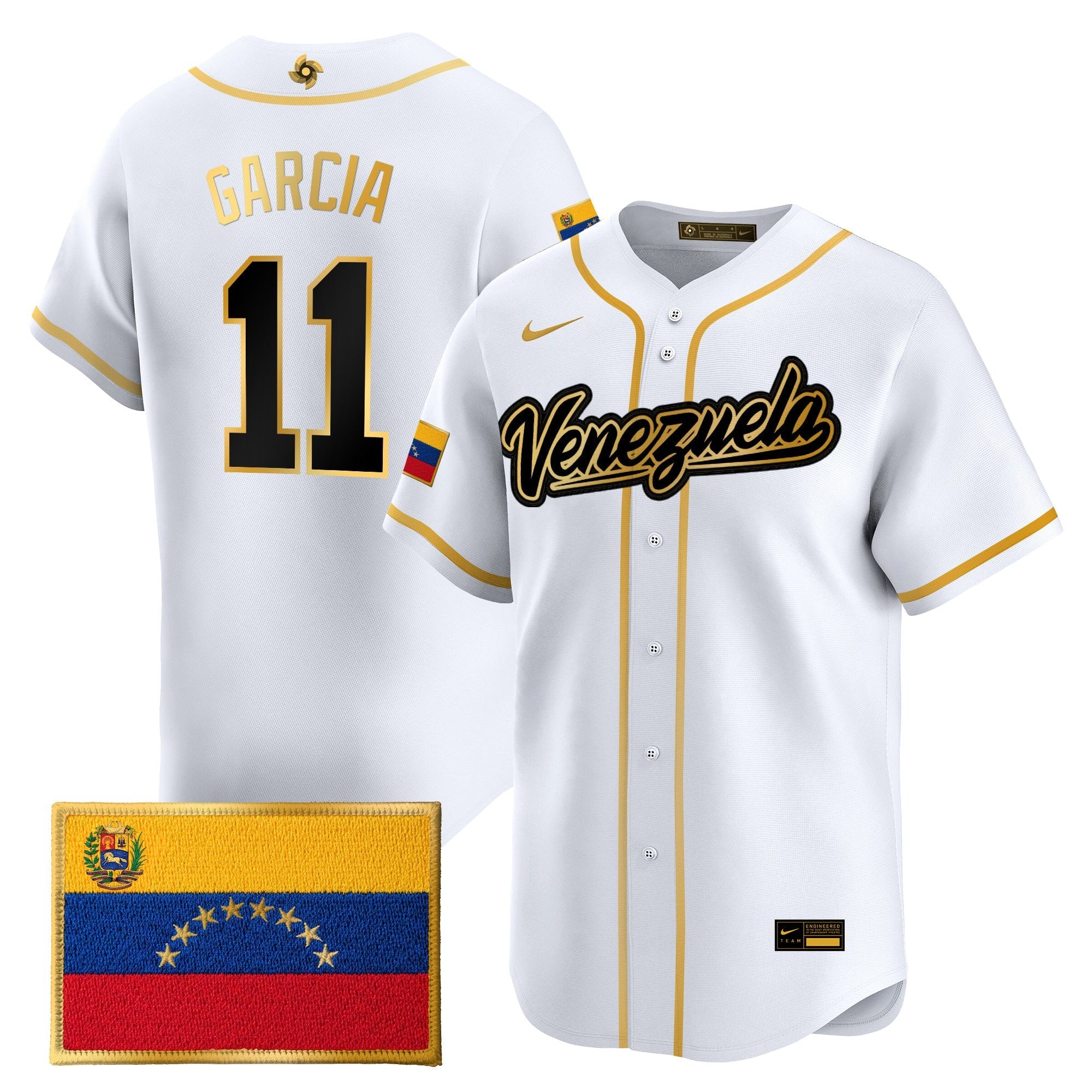 Team Venezuela World Baseball Classic Gold Vapor Premier Jersey - All Stitched