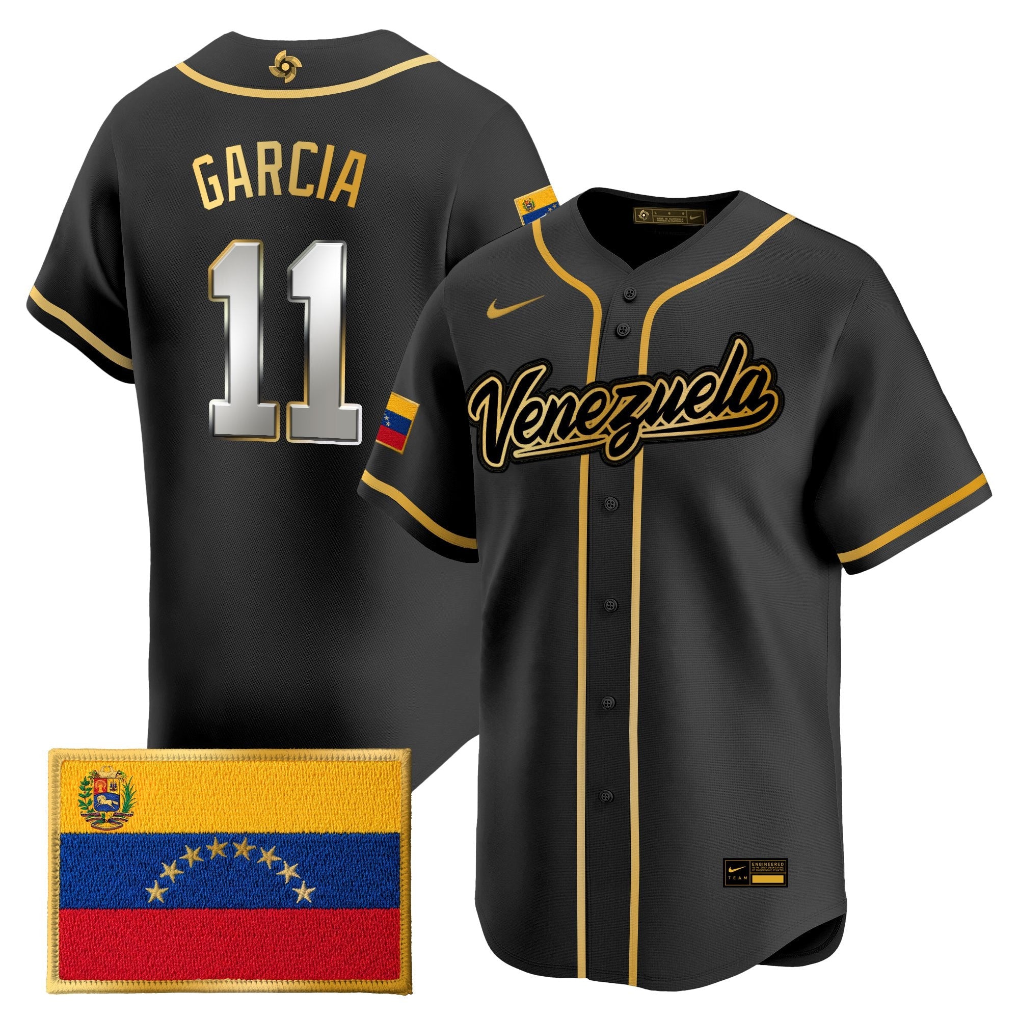 Team Venezuela World Baseball Classic Gold Vapor Premier Jersey - All Stitched