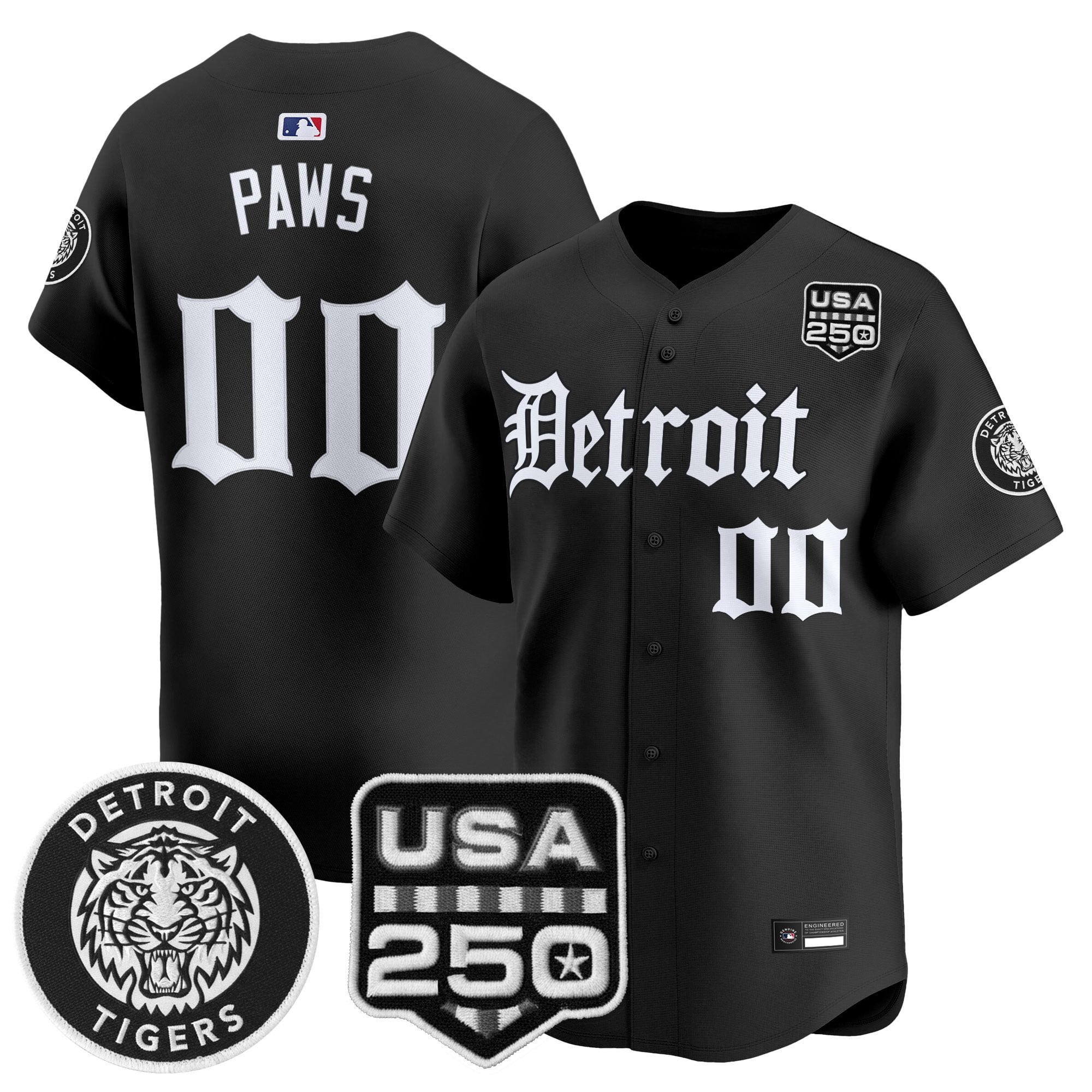 DET ‘Gothic Edition’ Vapor Premier Limited Jersey - All Stitched