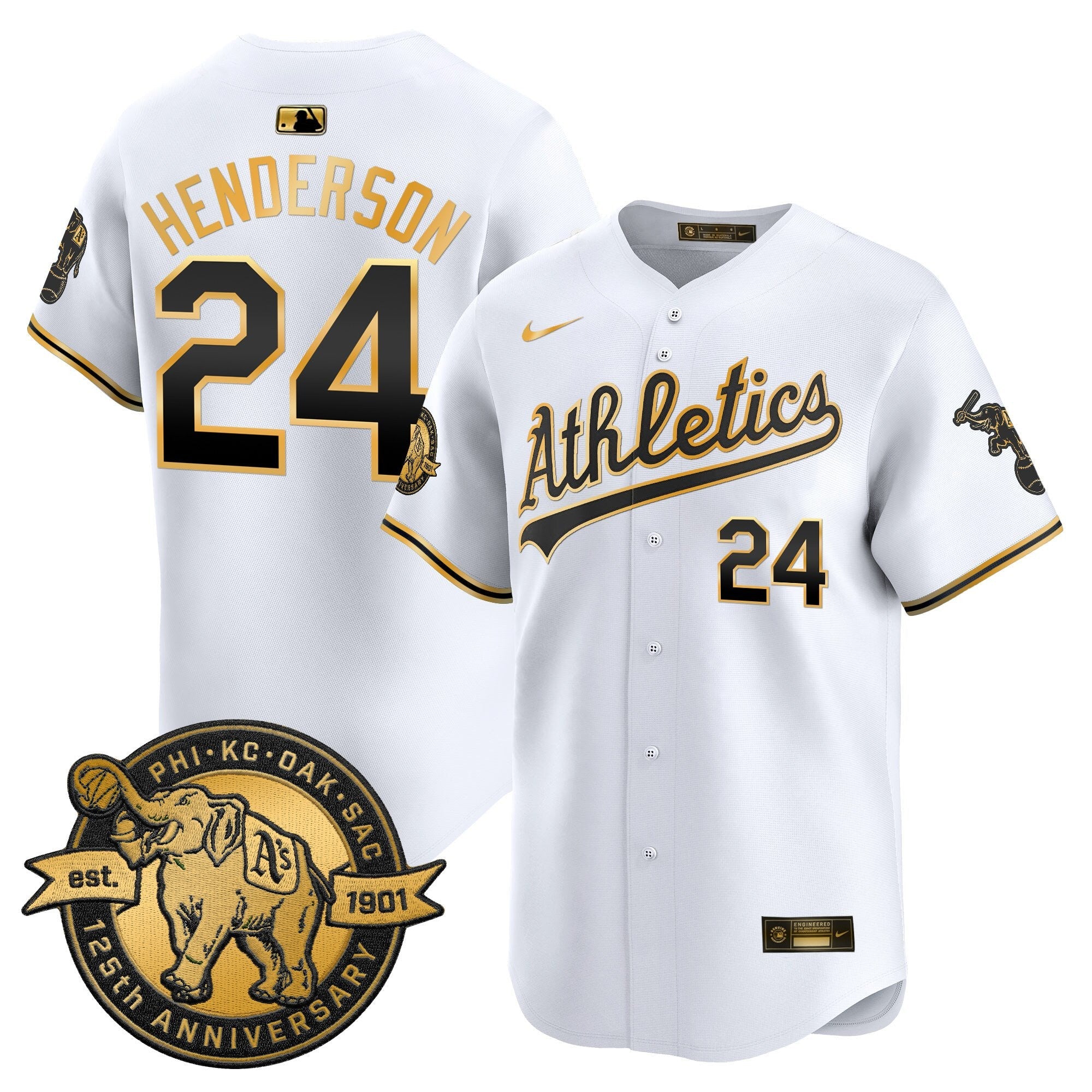 OAK 125th Anniversary Patch Vapor Premier Limited Jersey - All Stitched