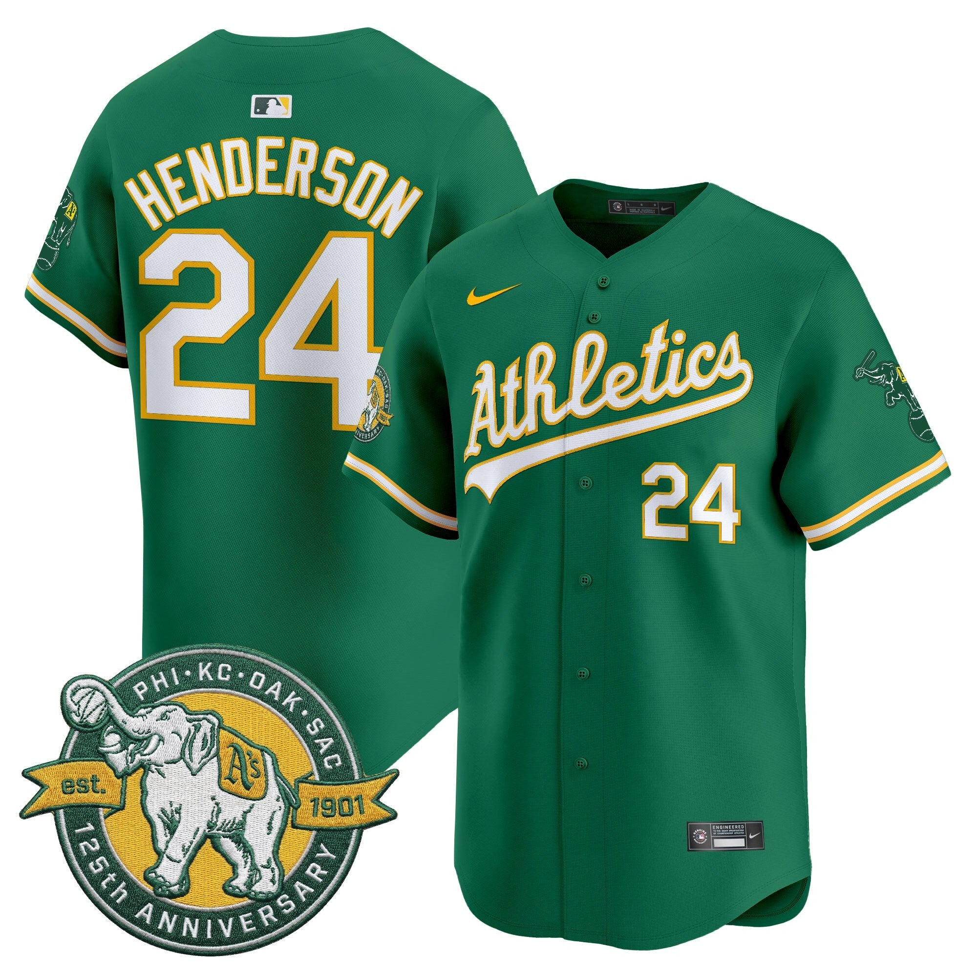 OAK 125th Anniversary Patch Vapor Premier Limited Jersey - All Stitched
