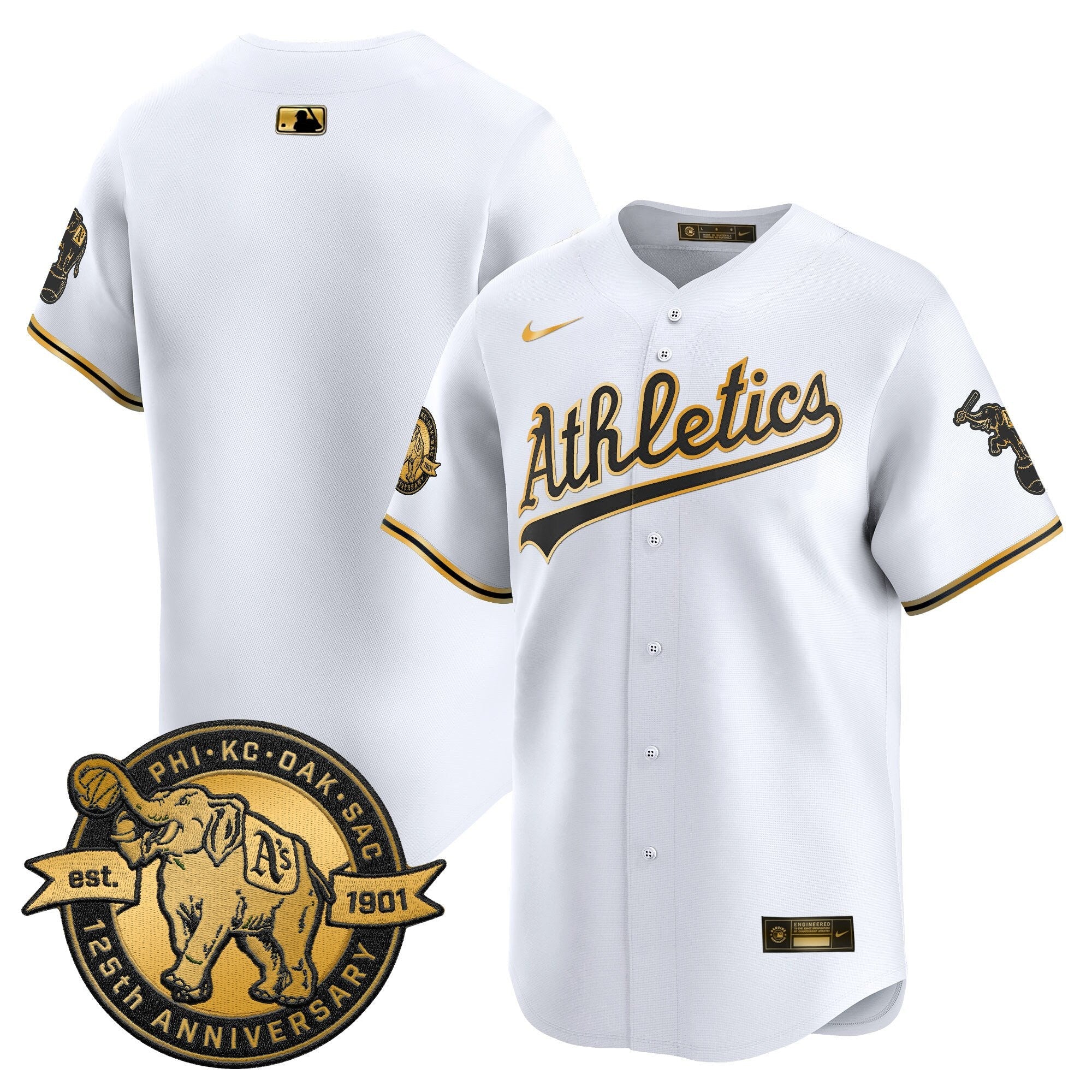 OAK 125th Anniversary Patch Vapor Premier Limited Jersey - All Stitched