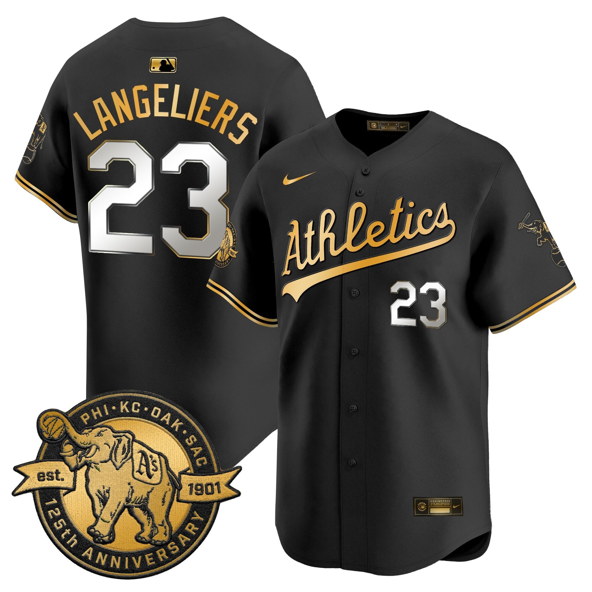 OAK 125th Anniversary Patch Vapor Premier Limited Jersey - All Stitched
