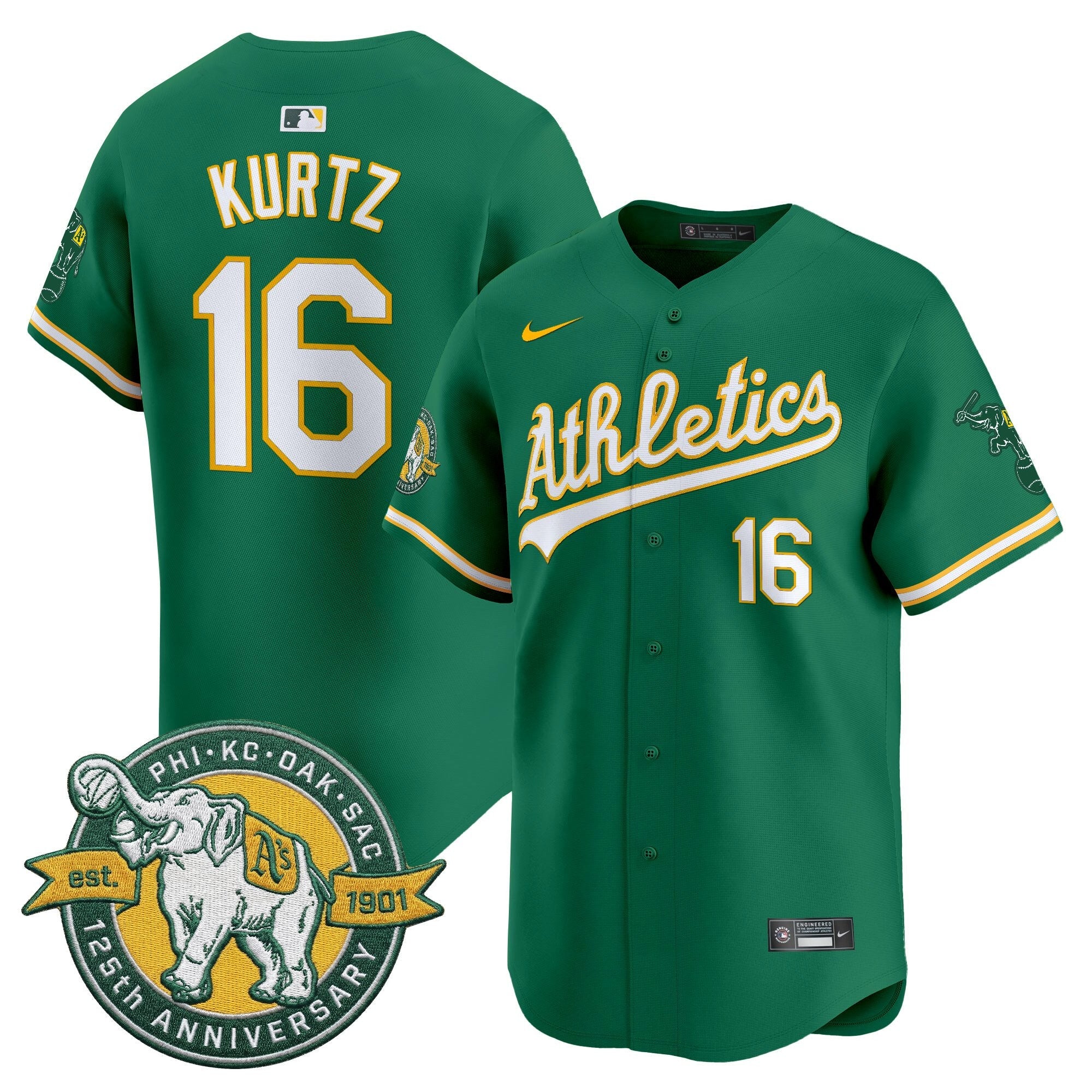 OAK 125th Anniversary Patch Vapor Premier Limited Jersey - All Stitched