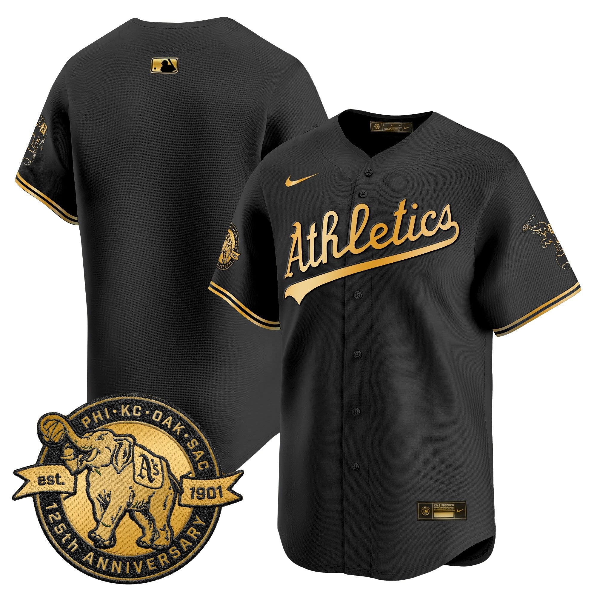OAK 125th Anniversary Patch Vapor Premier Limited Jersey - All Stitched
