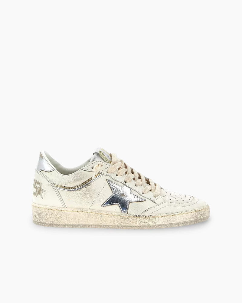 Women’s Travel Ready Leather Low-Top Silver Star Sneakers