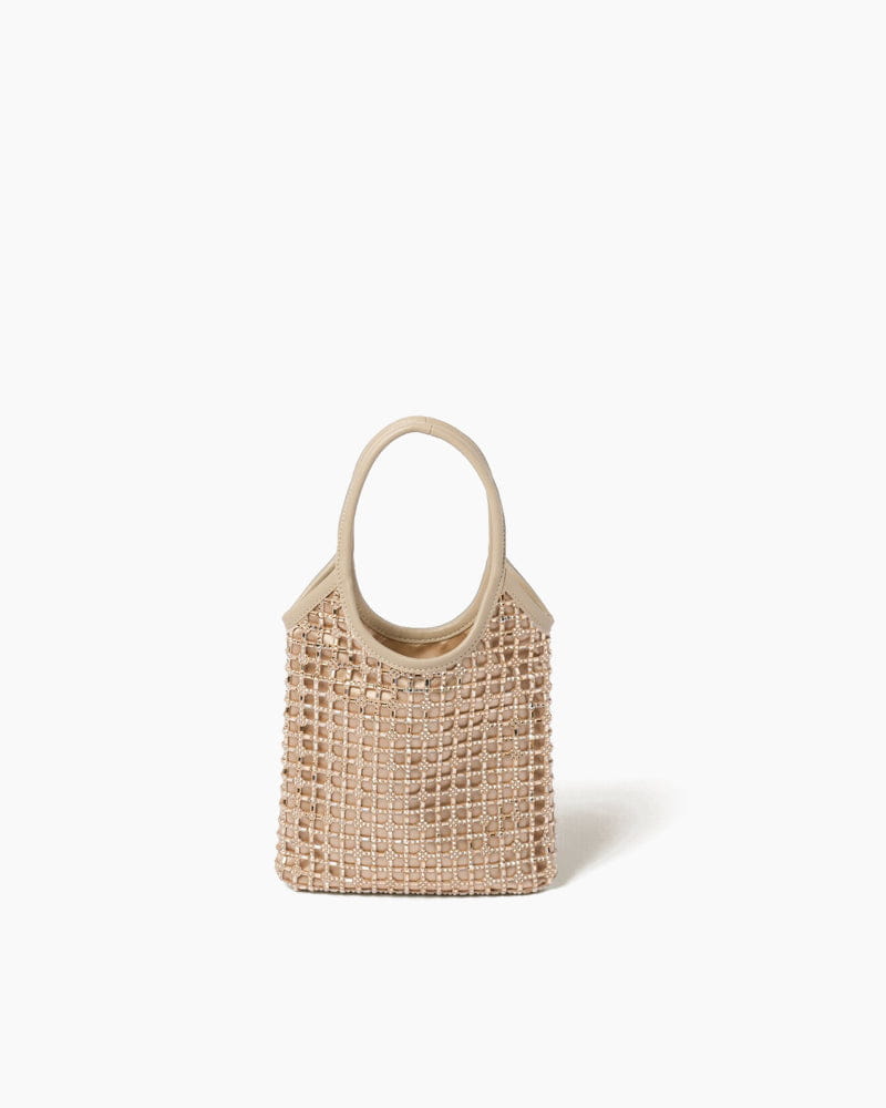 Satin Synthetic Crystal Fabric Handbag
