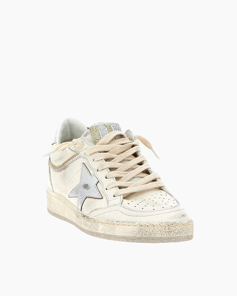 Women’s Travel Ready Leather Low-Top Silver Star Sneakers