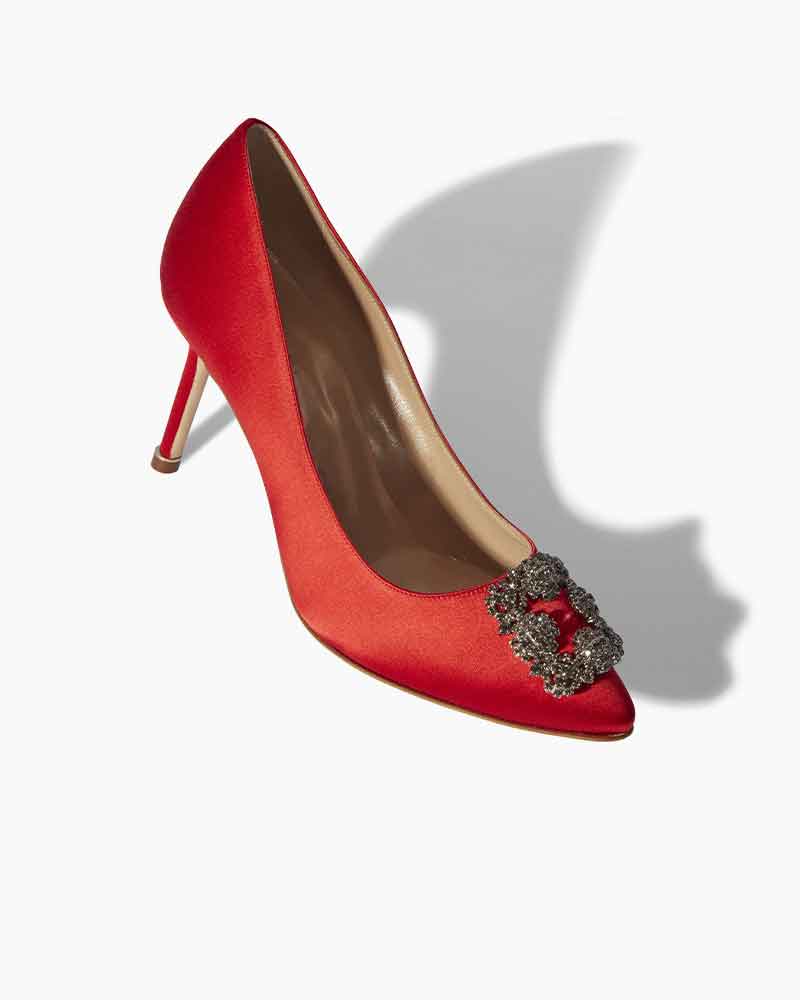 Women's  Satin Jewel Buckle Pumps
