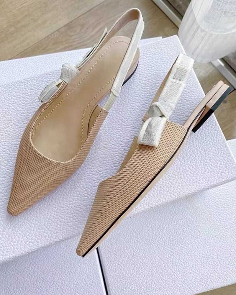 Modern Black Fabric Evening Pumps with Knot Strap Detail