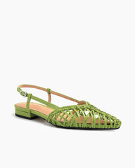 (Clean Up - US 8) Woven Comfortable Slingback Braided Flat Sandals