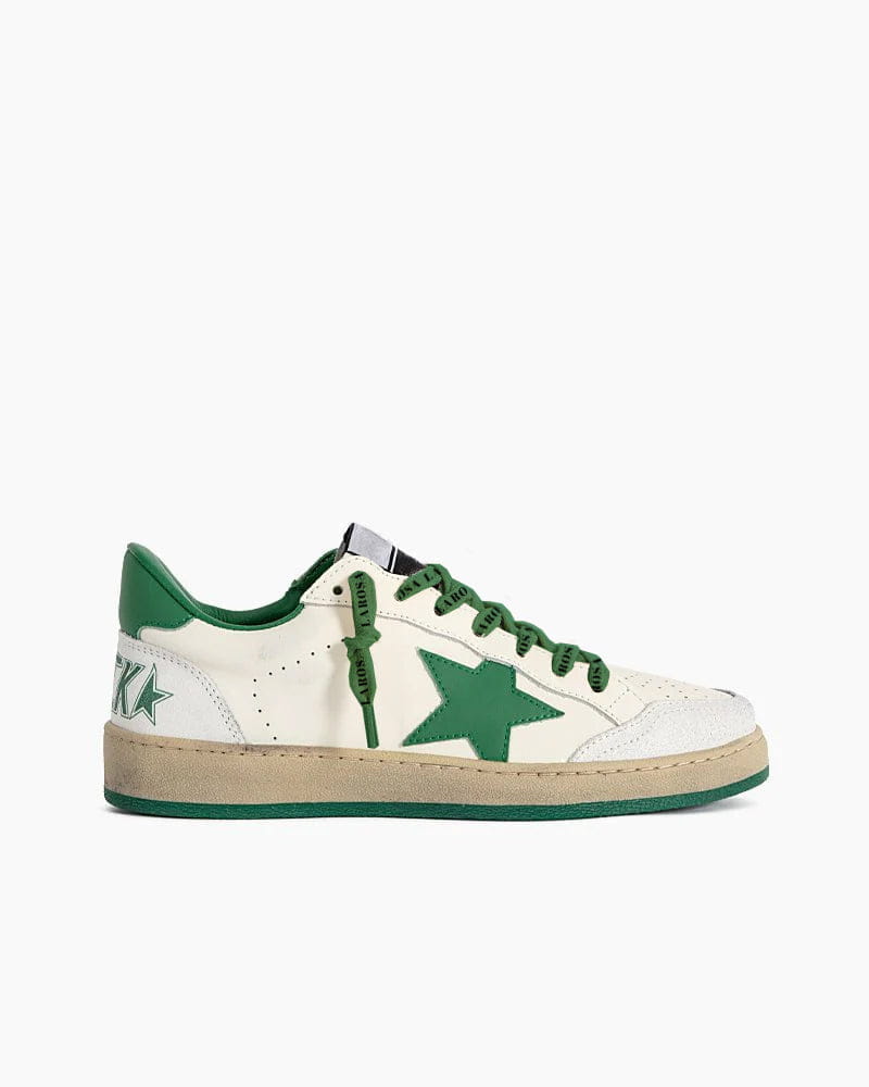 White Leather Serene Star Sneakers