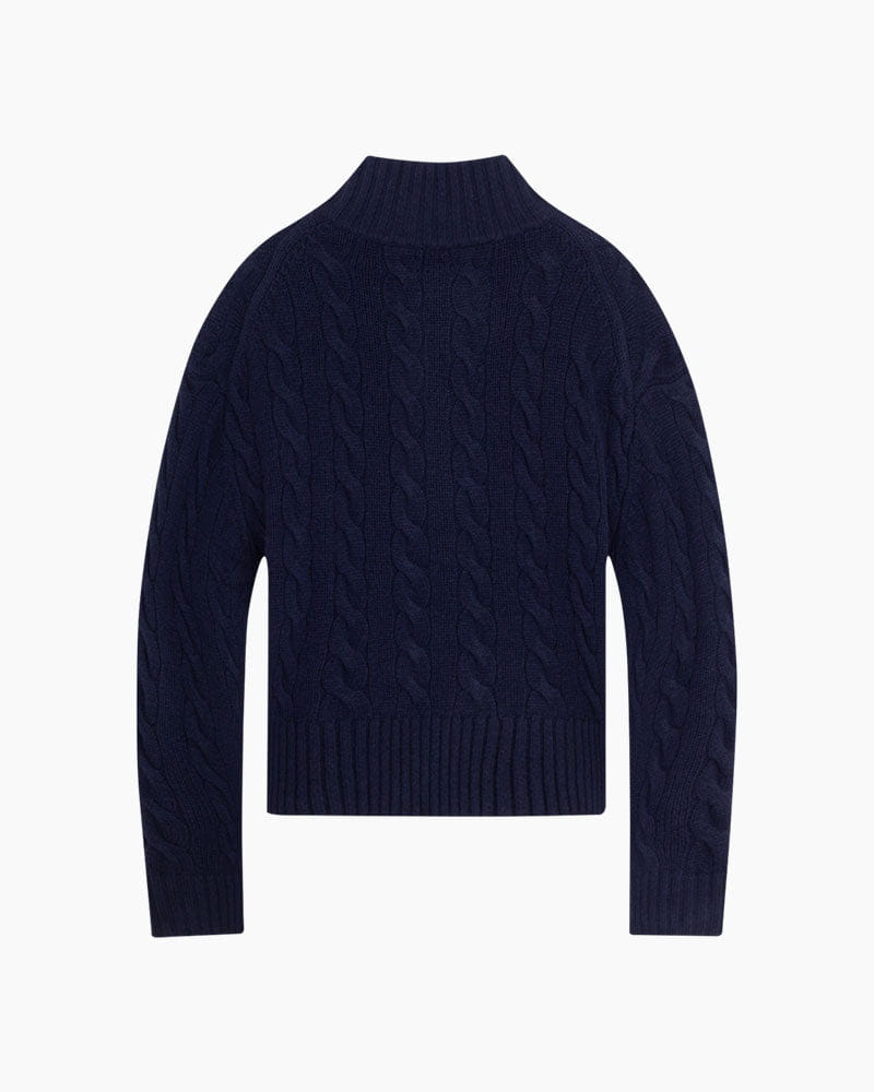 Women's Cable knit Half Zip Sweater
