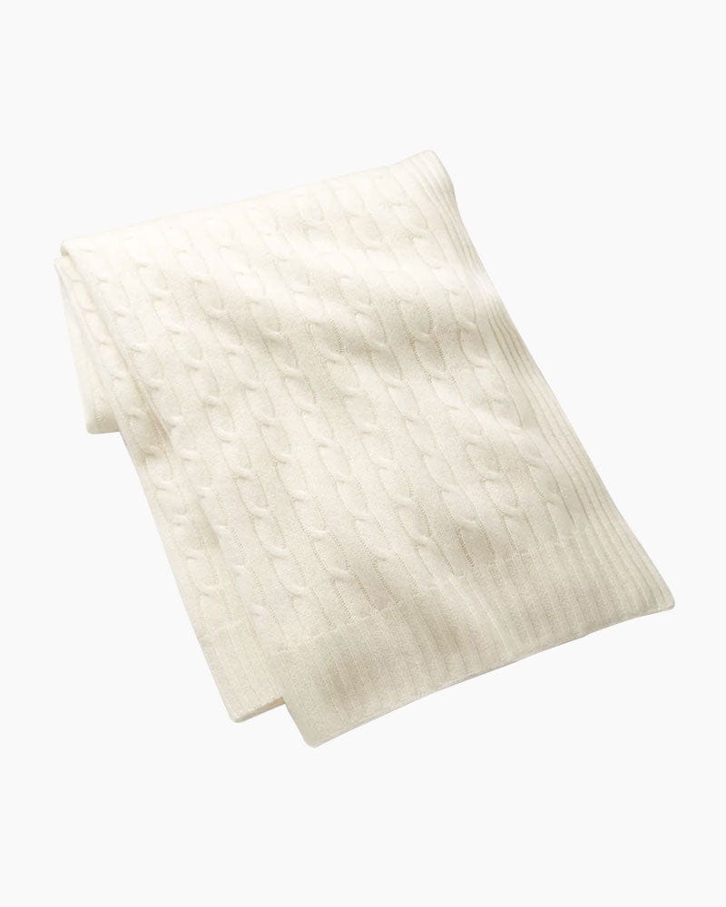 Cable-Knit Cotton Throw Blanket