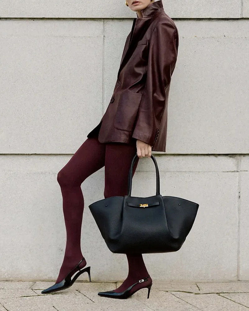 Women's New York Belted Leather Tote Bag