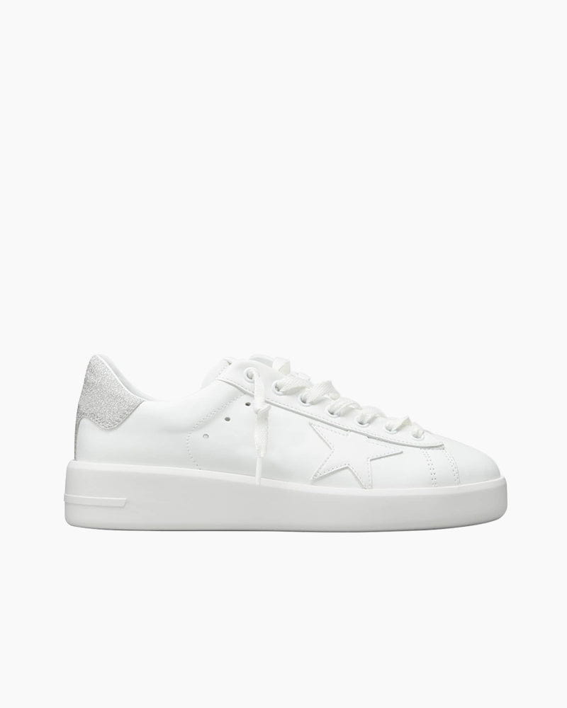 Women's Office Casual White Star Leather Sneakers