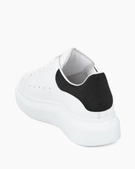 Women's Daily Commute Polished White Leather Sneakers