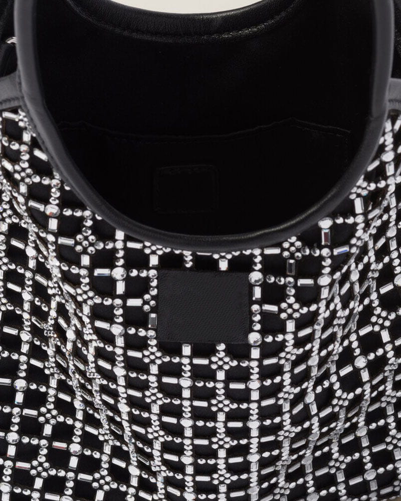 Satin Synthetic Crystal Fabric Handbag