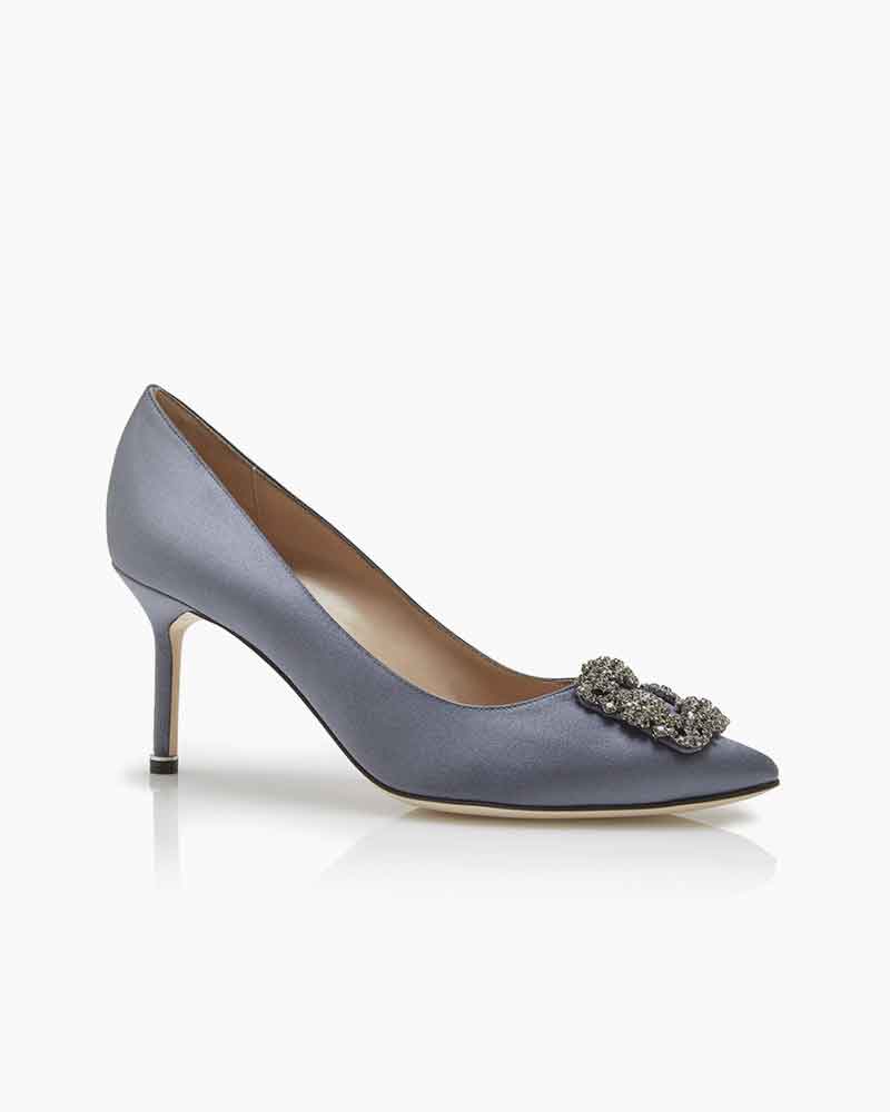 Women's  Satin Jewel Buckle Pumps