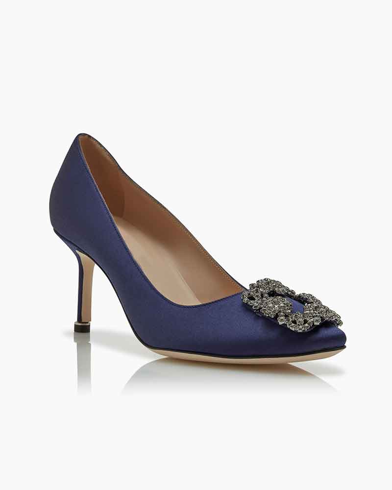 Women's  Satin Jewel Buckle Pumps
