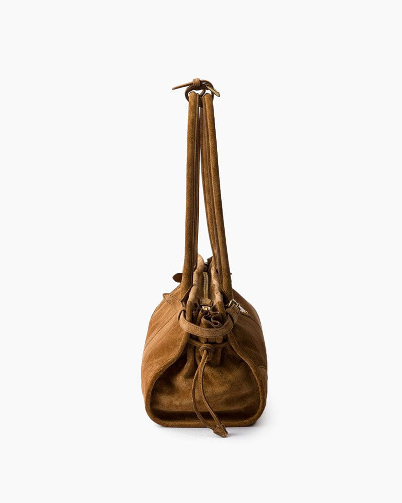 Elegant Rectangular Suede Tote with Zipper Closure