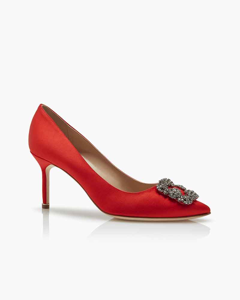 Women's  Satin Jewel Buckle Pumps