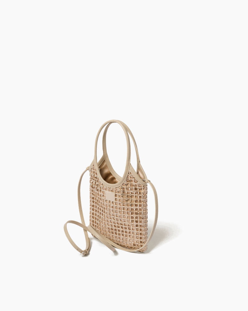 Satin Synthetic Crystal Fabric Handbag
