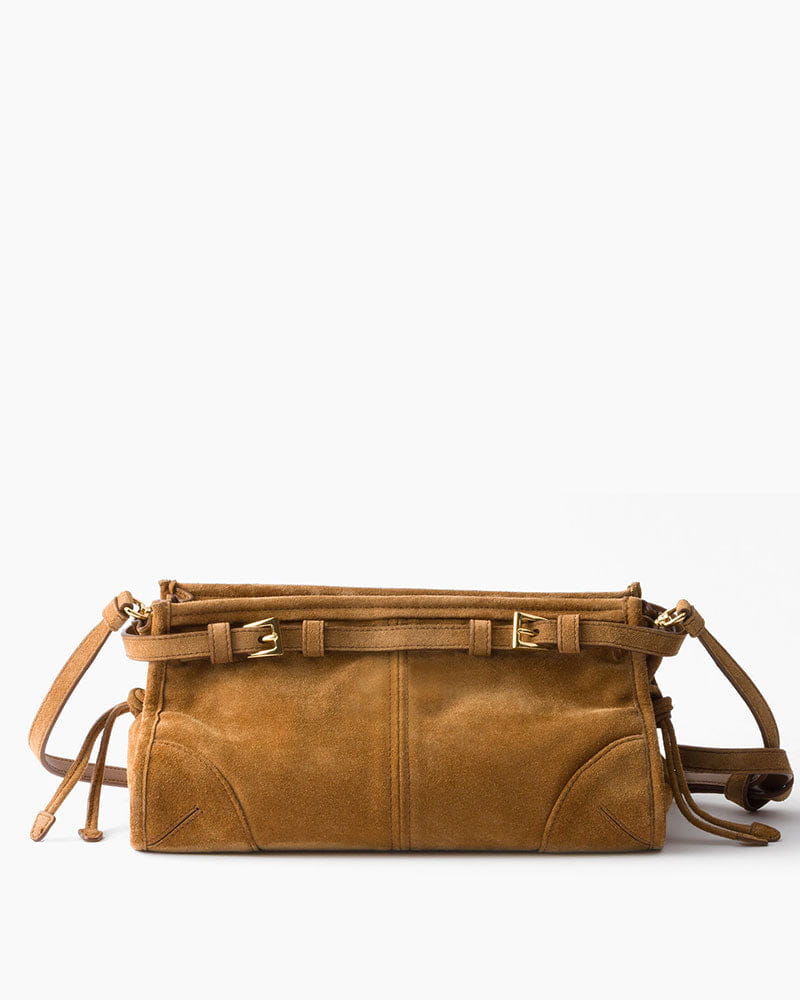 Elegant Rectangular Suede Tote with Zipper Closure