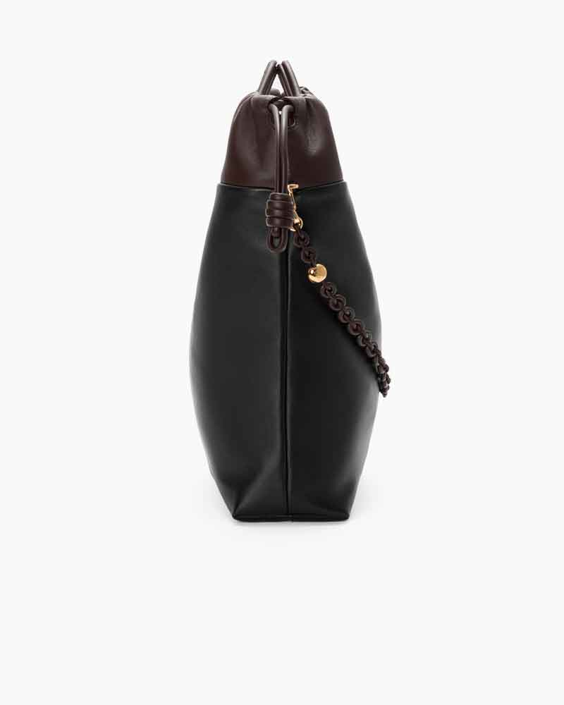 (Pre-sale) Genuine Leather Tote Knot Drawstring Chain