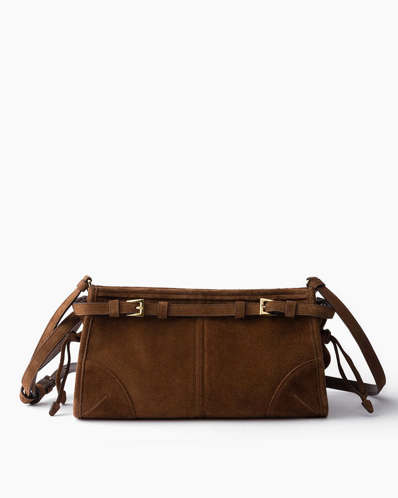 Elegant Rectangular Suede Tote with Zipper Closure