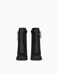 Silver Lock Biker Ankle Boots