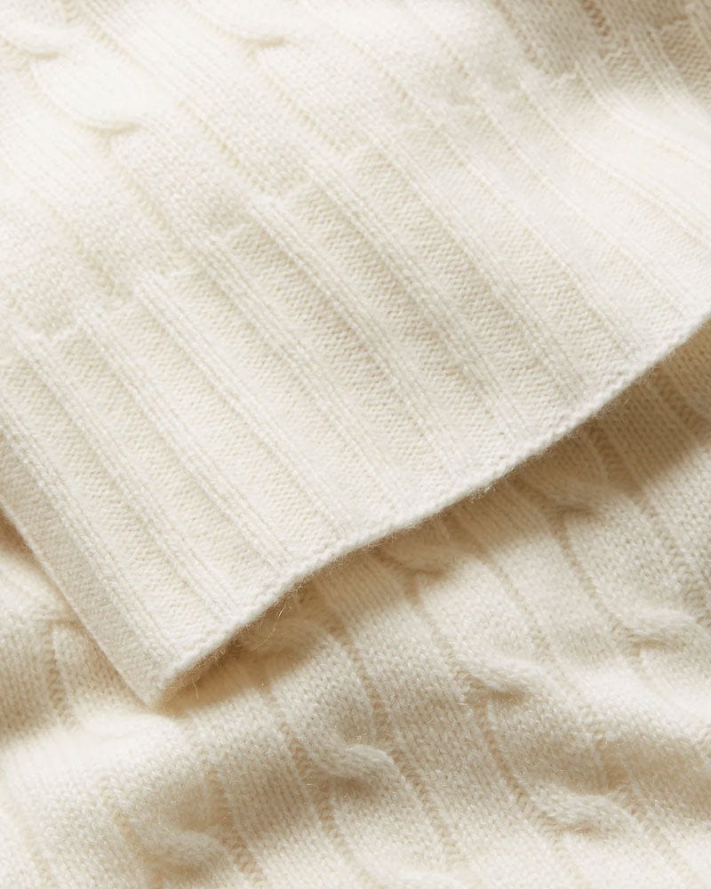 Cable-Knit Cotton Throw Blanket