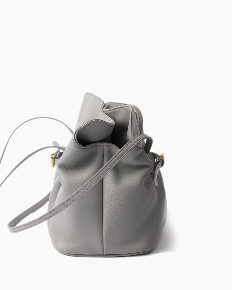 Leather Drawstring Shoulder Bag