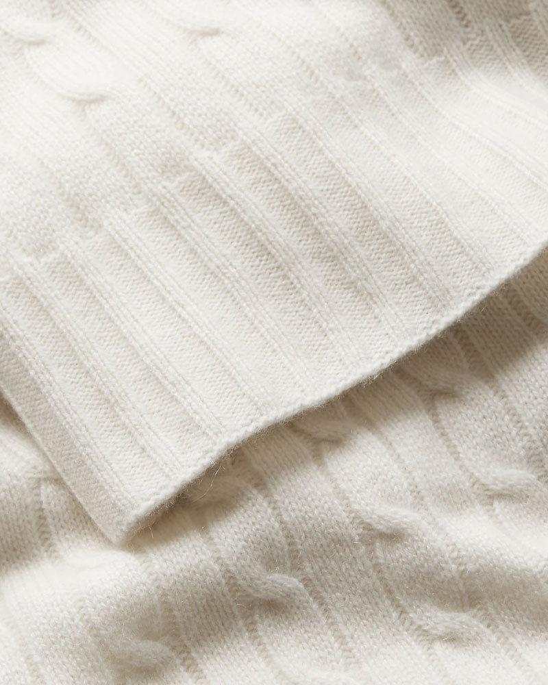 Cable-Knit Cotton Throw Blanket