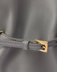 Leather Drawstring Shoulder Bag