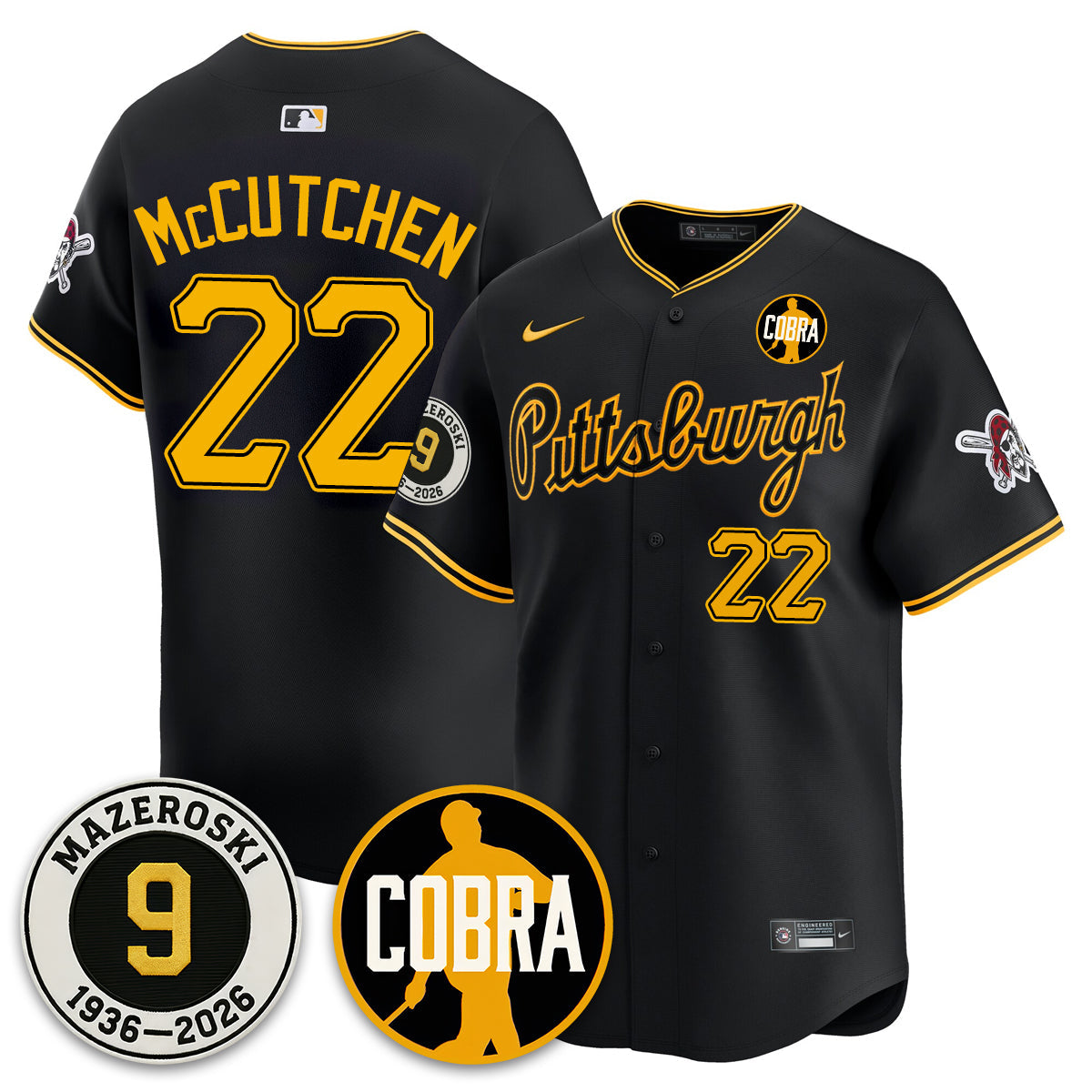 PIT Memories Vapor Limited Jersey - Bill Mazeroski Patch - All Stitched