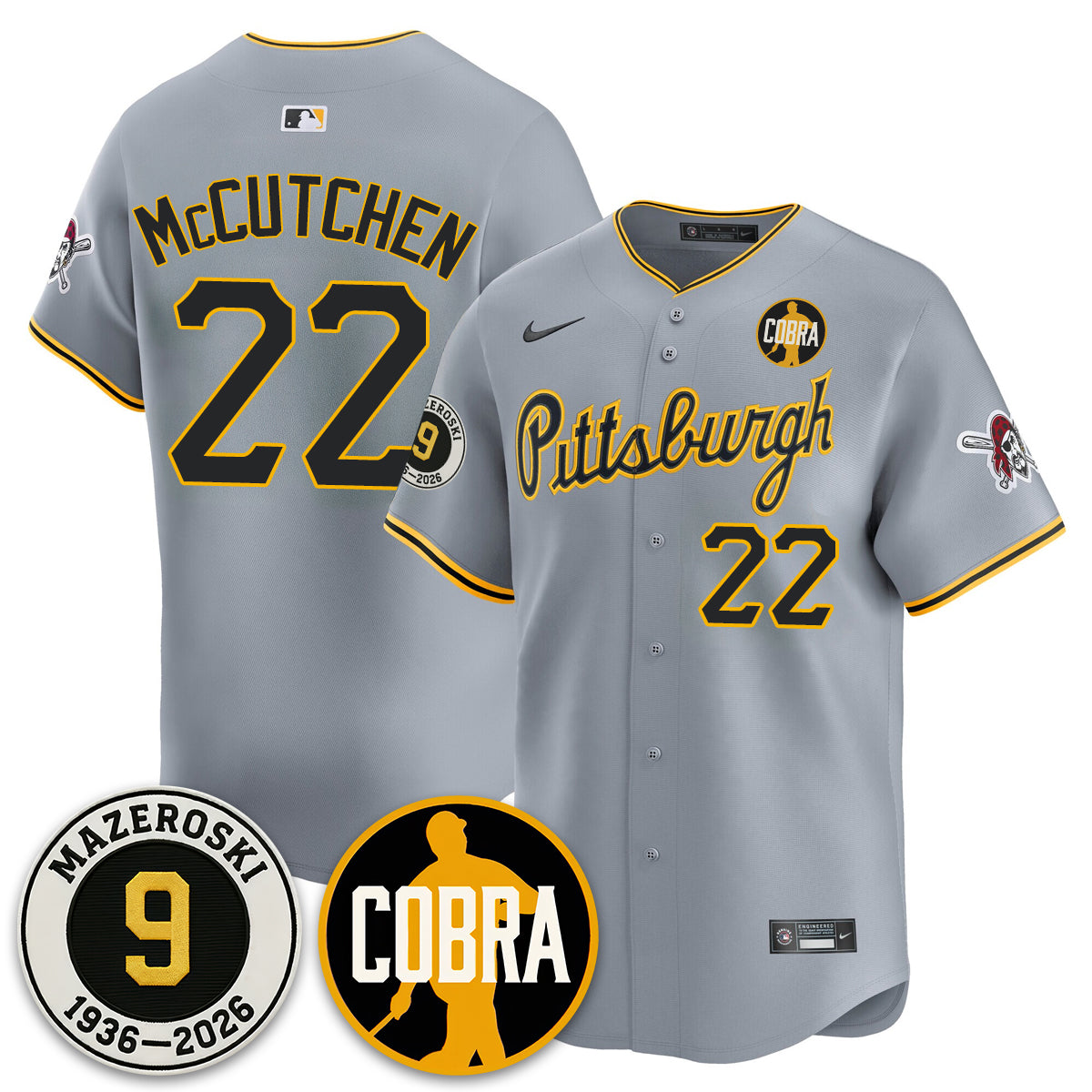 PIT Memories Vapor Limited Jersey - Bill Mazeroski Patch - All Stitched