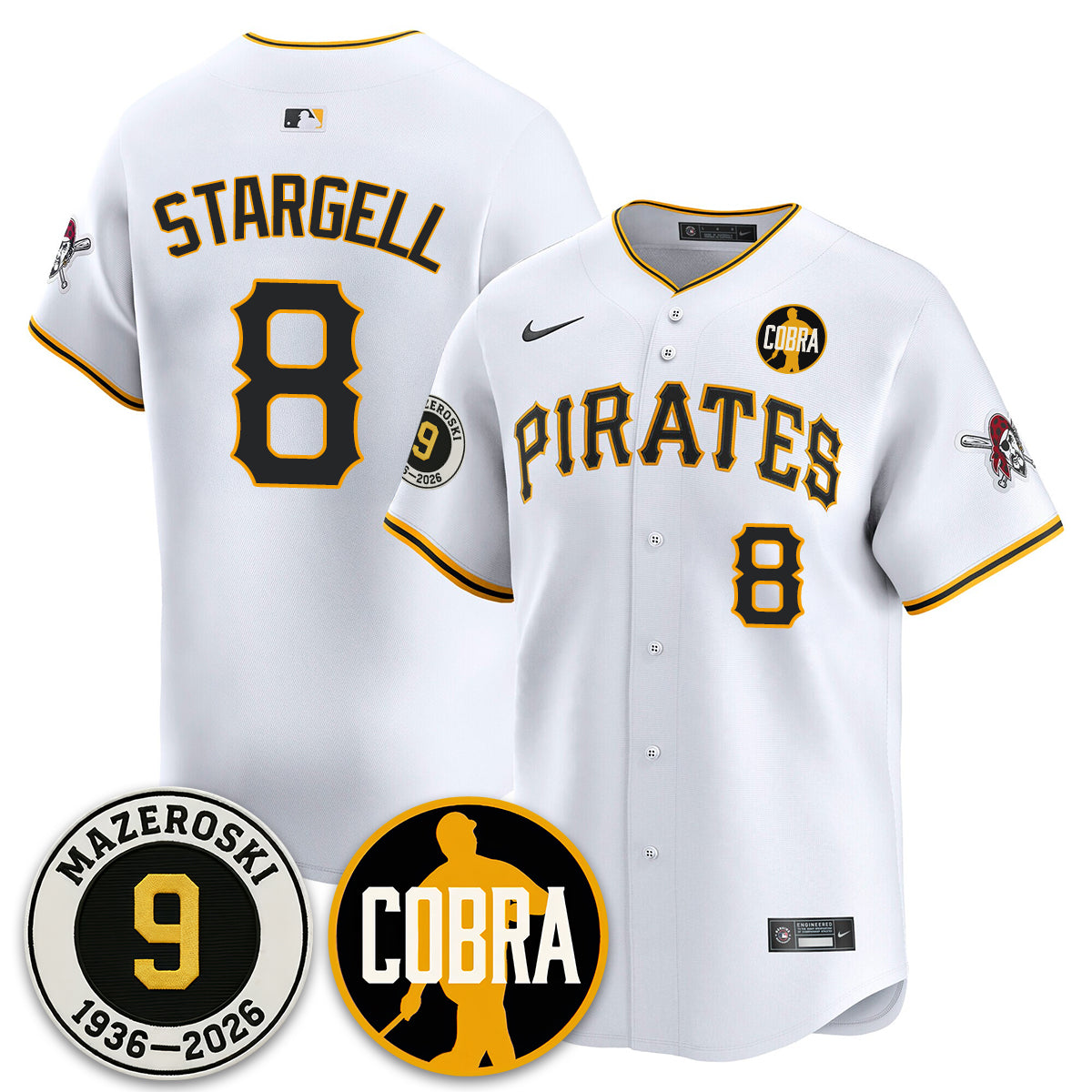 PIT Memories Vapor Limited Jersey - Bill Mazeroski Patch - All Stitched