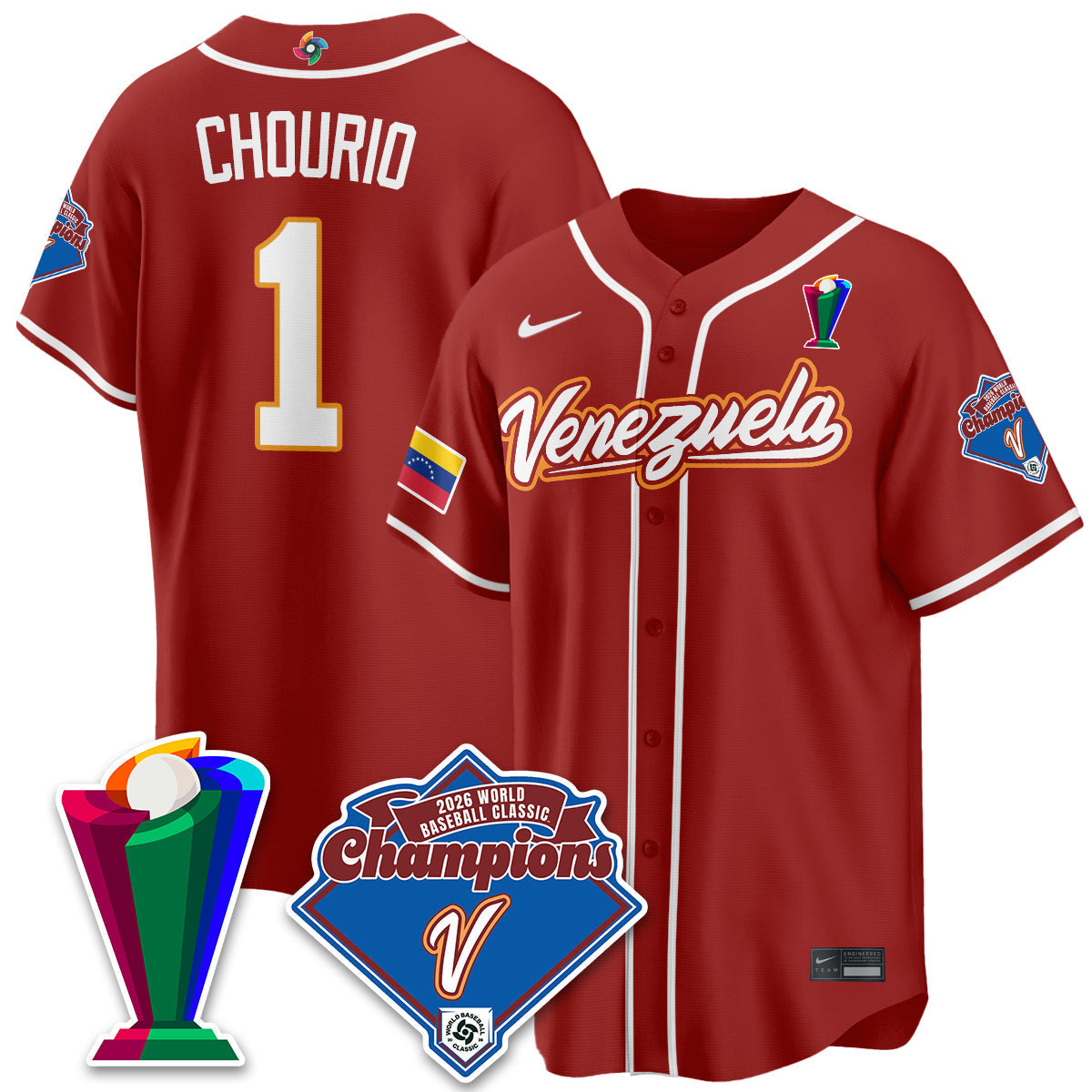 Venezuela Baseball 2026 World Baseball Classic Champions Limited Jersey - All Stitched