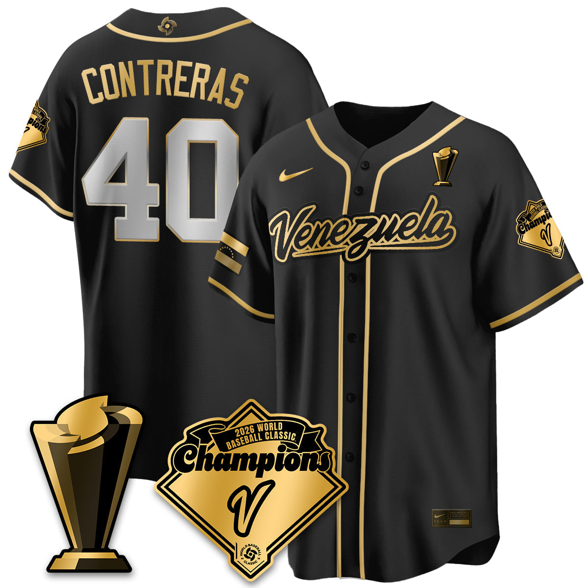 Venezuela Baseball 2026 World Baseball Classic Champions Limited Jersey - All Stitched