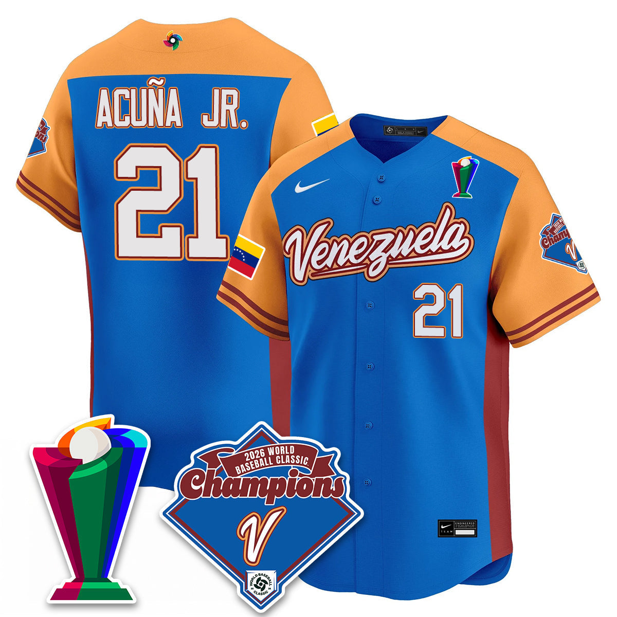 Venezuela Baseball 2026 World Baseball Classic Champions Limited Jersey - All Stitched