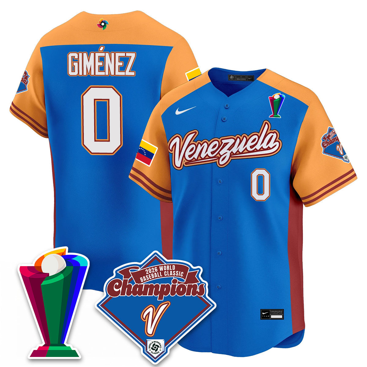 Venezuela Baseball 2026 World Baseball Classic Champions Limited Jersey - All Stitched