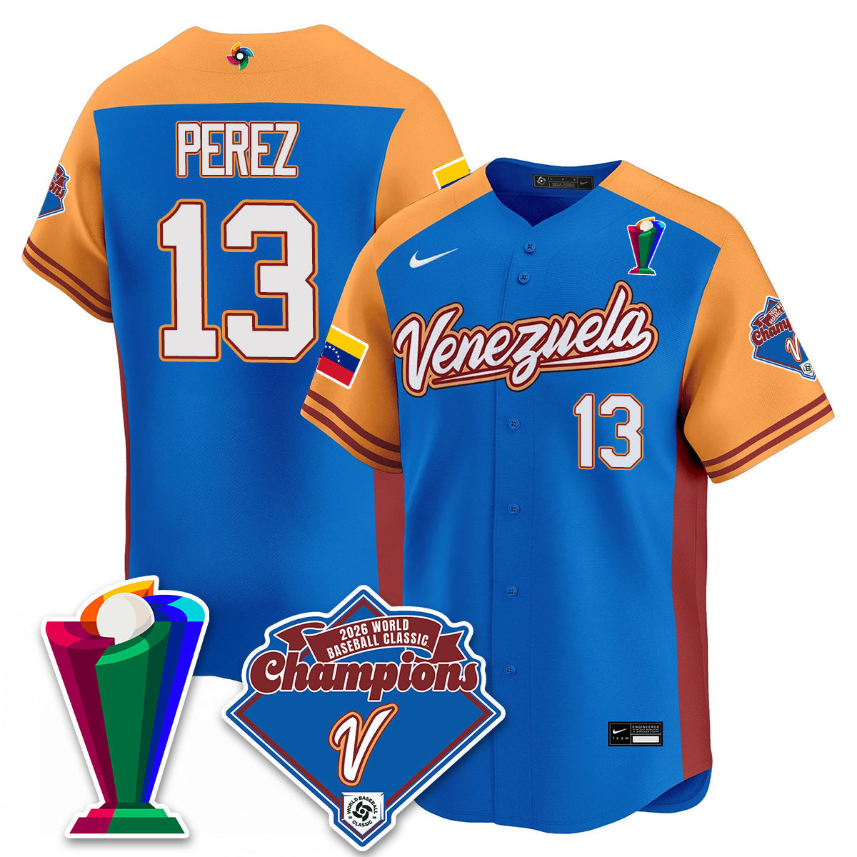 Venezuela Baseball 2026 World Baseball Classic Champions Limited Jersey - All Stitched