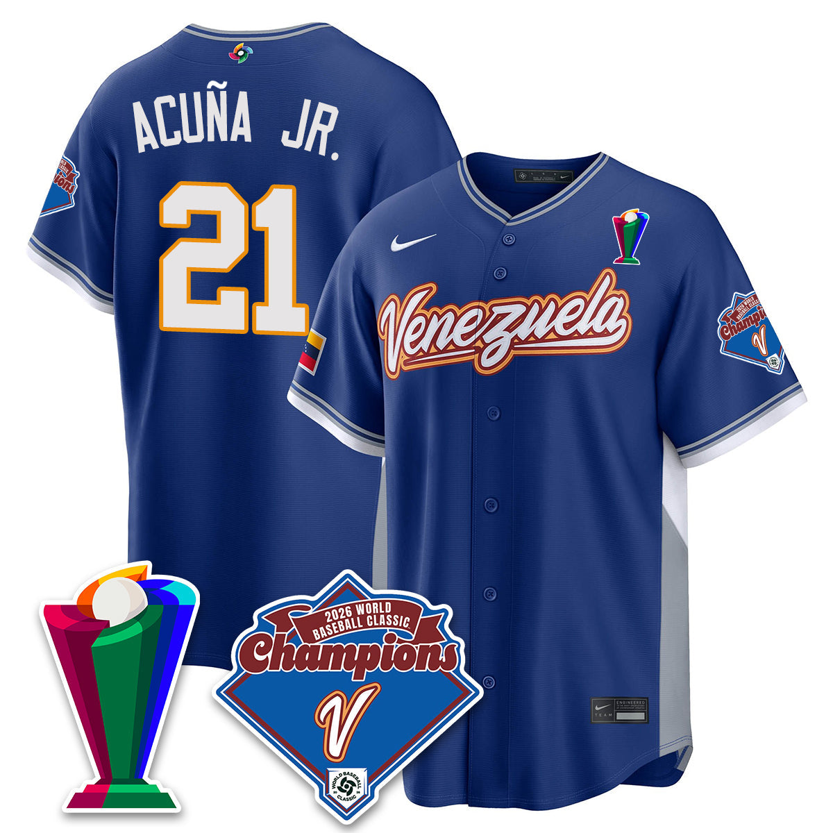 Venezuela Baseball 2026 World Baseball Classic Champions Limited Jersey - All Stitched