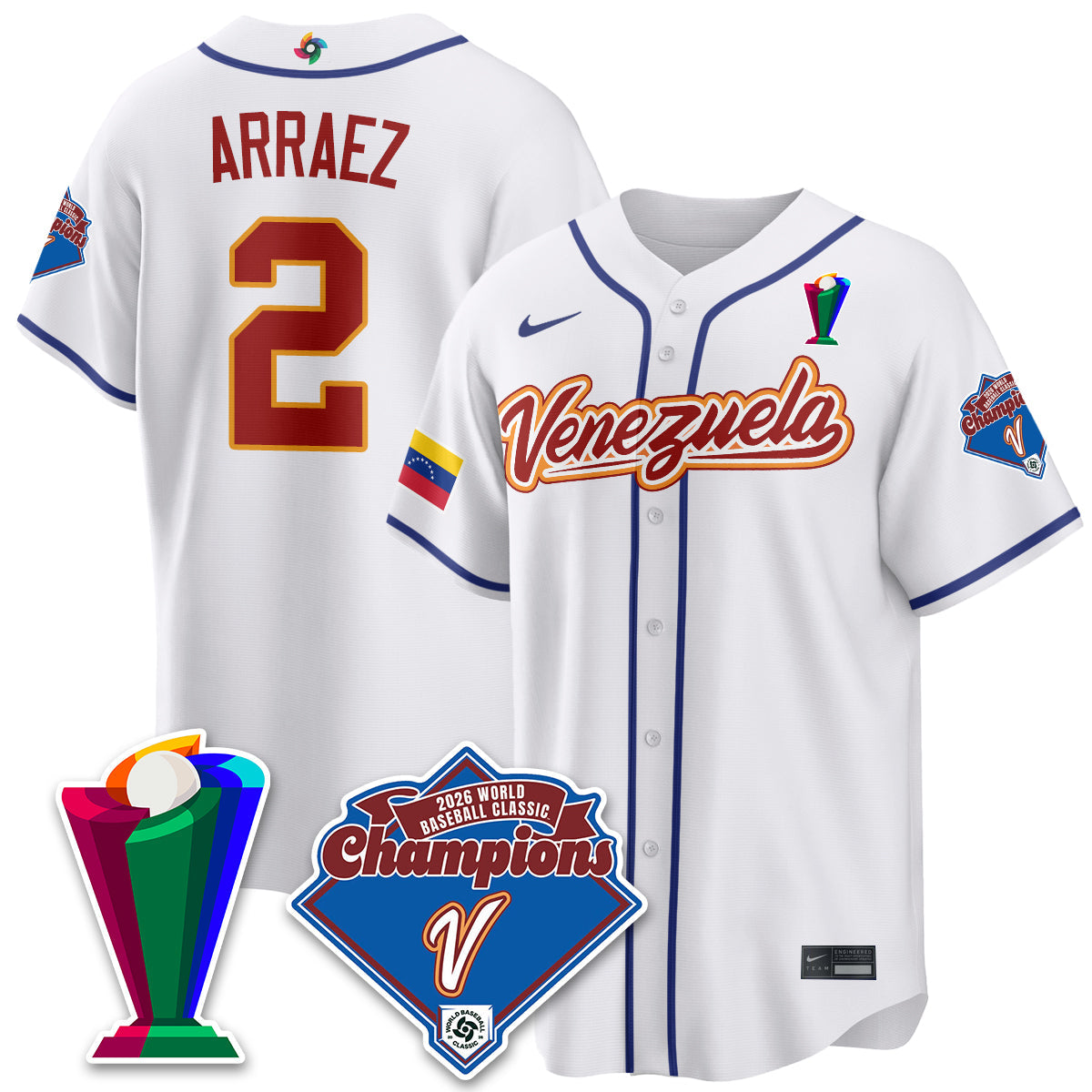 Venezuela Baseball 2026 World Baseball Classic Champions Limited Jersey - All Stitched
